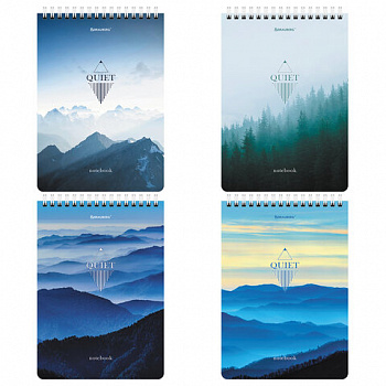 Блокнот А5 (146х206 мм), 80 л., гребень, картон, жесткая подложка, клетка, BRAUBERG, "Безмятежность"