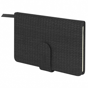 Еженедельник датированный 2026 МАЛЫЙ ФОРМАТ 95х155 мм, А6, BRAUBERG "Augustus", под кожу, черный