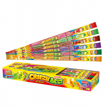 Мармелад в кислой обсыпке "CRAZY GUMMY. CRAZY BELT", ассорти, 15 г, КАНДИ КЛАБ, MAR090
