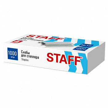 Скобы для степлера №10, 1000 штук, STAFF ECO, до 20 листов