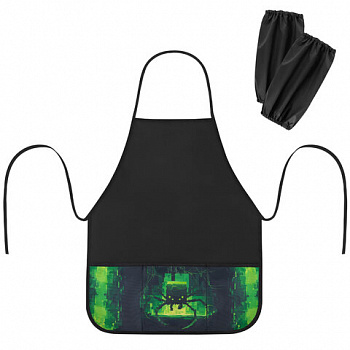 Фартук с нарукавниками для уроков труда BRAUBERG, 3 кармана, 46x54 см, "Digital spider"