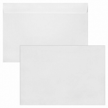 Конверты С4 (229х324 мм), отрывная лента, 90 г/м2, КОМПЛЕКТ 50 шт., внутренняя запечатка, STAFF