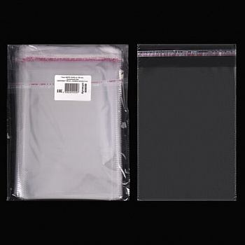 Пакет БОПП с клеевым клапаном, КОМПЛЕКТ 100 шт., 15х20+4 см, 25 мкм, с усиленным швом