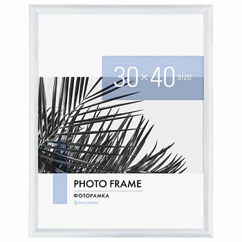 Рамка 30х40 см небьющаяся, багет 17,5 мм, пластик, BRAUBERG "Colorful", белая