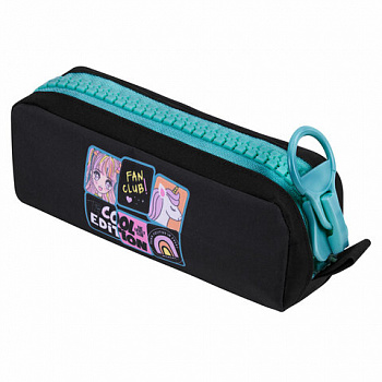 Пенал BRAUBERG с объемной "тракторной" молнией, 1 отделение, ткань, 22х8х6,5 см, "Cool anime"