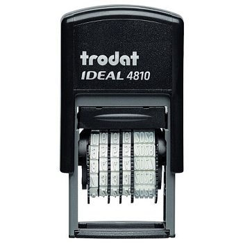 Датер-мини месяц ЦИФРАМИ ДЛЯ БАНКА, оттиск 20*3,8мм син,TRODAT IDEAL 4810P2,корп черн