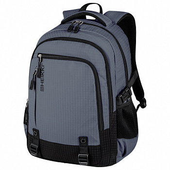 Рюкзак HEIKKI VALUABLE (ХЕЙКИ) универсальный, 2 отделения, отделение для ноутбука, серый, 48x33x19 см