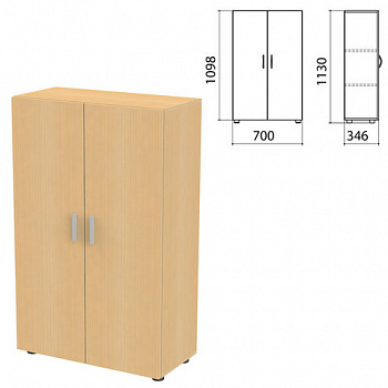 Шкаф закрытый "Канц", 700х350х1130 мм, цвет бук невский (КОМПЛЕКТ)