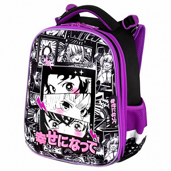 Ранец BRAUBERG PREMIUM, 2 отделения, с брелоком, "Anime movie", 38х29х16 см