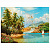 Картина стразами (алмазная мозаика) 30х40 см, ОСТРОВ СОКРОВИЩ "Солнце южного моря", без подрамника
