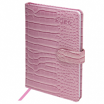 Еженедельник датированный 2026 А5 145х215 мм, BRAUBERG "Party", под кожу, коралловый