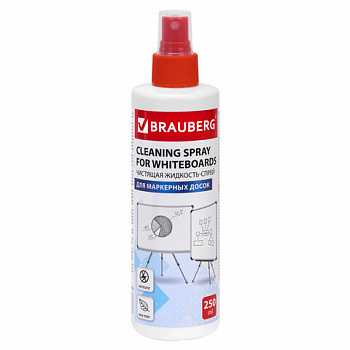 Чистящая жидкость-спрей для маркерных досок BRAUBERG, 250 мл