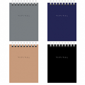 Блокнот МАЛЫЙ ФОРМАТ А7 75х105 мм, 40 л., гребень, картон, клетка, BRAUBERG "Minimal Classic"