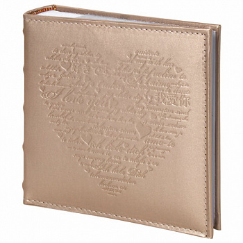 Фотоальбом BRAUBERG "I love you" на 200 фото 10х15 см, под кожу, бумажные страницы, переплет, бокс