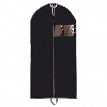 Чехол для одежды на молнии с ручками дорожный 60х120 см, черный, SHAMAANI (ШАМААНИ)