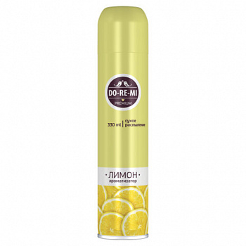 Освежитель воздуха аэрозольный с сухим распылением 330 мл, DO-RE-MI "Лимон", СИБИАР, 5-02.03.101.16