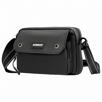 Сумка на плечо HEIKKI WALLET (ХЕЙКИ) два отделения, органайзер, черная, 15х20х5 см