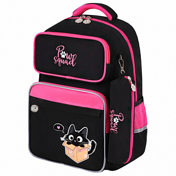 Рюкзак ЮНЛАНДИЯ COMPLETE с пеналом в комплекте, эрго-спинка, "Box cat", 42х29х14 см