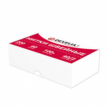 Нитки швейные 40/2, 200 м, полиэстер, НАБОР 60 цветов, DEVELIA (Девелиа)