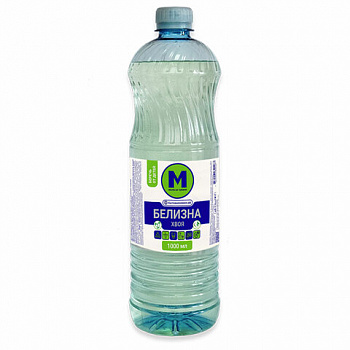 Средство для отбеливания, дезинфекции и уборки 1 л, Белизна "Хвоя" (хлора 15%-30%), без запаха хлора, жидкость