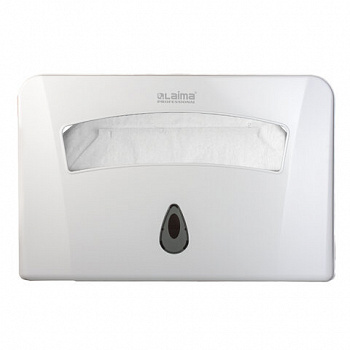 Диспенсер для покрытий на унитаз LAIMA PROFESSIONAL CLASSIC (Система V1) 1/2 сложения, белый, ABS-пластик