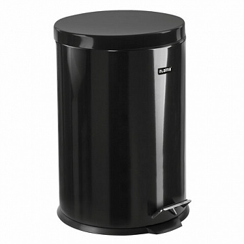 Ведро мусорное с педалью 20 литров "Classic", ЧЕРНОЕ ГЛЯНЦЕВОЕ, металлическое, со съемным внутренним ведром, LAIMA