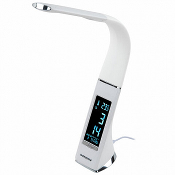 Настольная лампа / светильник SONNEN SM-01W на подставке, LCD-экран, СВЕТОДИОДНАЯ, 5 Вт, белый