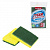 Губки для посуды 95x65х20 мм, ЦЕЛЛЮЛОЗНЫЕ + АБРАЗИВ, КОМПЛЕКТ 2 штуки, желтые/зеленый абразив, LAIMA