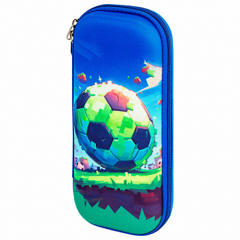 Пенал ЮНЛАНДИЯ, 1 отделение, карман, полиэстер/EVA, 22х10х5 см, "Football match"