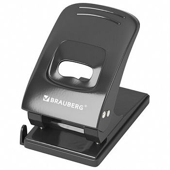 Дырокол металлический BRAUBERG "Office style", до 60 листов, черный