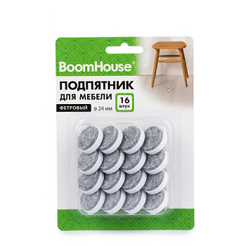 Подпятник фетровый для мебели 24 мм КОМПЛЕКТ 16 шт., BoomHouse
