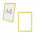 Рамка POS для ценников, рекламы и объявлений А4, желтая, без защитного экрана