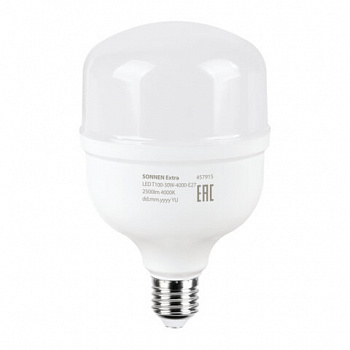 Лампа светодиодная SONNEN EXTRA, 30 (250) Вт, Е27, цилиндр, нейтральный белый, 30000 ч, LED Т100-30W-4000-Е27