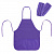 Фартук с нарукавниками для уроков труда ПИФАГОР, 3 кармана, увеличенный размер, 45x60 см, фиолетовый