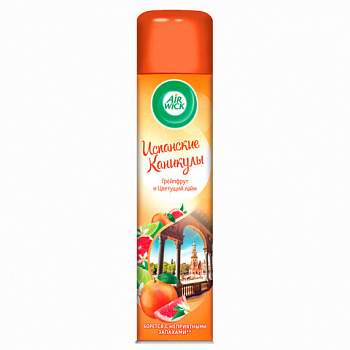 Освежитель воздуха аэрозольный 290 мл, AIRWICK "Испанские каникулы" – "Грейпфрут и цветущий лайм", 93107