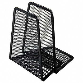 Держатель (ограничитель) подставка для книг BRAUBERG "Germanium Mesh", КОМПЛЕКТ 2 штуки, металл