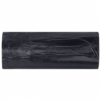 Мешки для мусора 60л черные в рулоне 20 штук сверхпрочные, ПВД 45 мкм, 50x70см, LAIMA