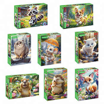 Пазл картонный "МИР ПУШИСТЫХ ЧУДЕС" 260 элементов АССОРТИ, 220х330 мм, HATBER