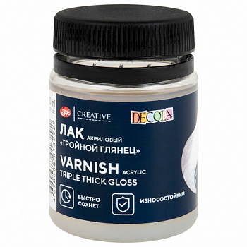 Лак акриловый тройной глянец "Декола", 50 мл, в банке, Невская Палитра
