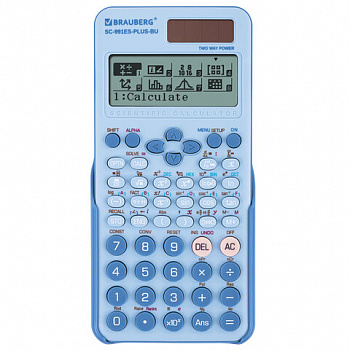 Калькулятор инженерный BRAUBERG SC-991ES-PLUS-BU (164х80 мм), 552 функции, 10+2 разряда, ГОЛУБОЙ