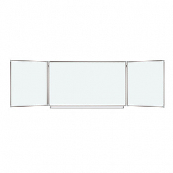 Доска магнитно-маркерная 3-х элементная 100х150/300 см, 5 рабочих поверхностей, белая, BRAUBERG