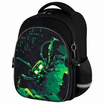 Рюкзак BRAUBERG OPTIMA, 2 отделения, с брелоком, "Ominous spider", 3D-панель, 36х27х18 см