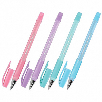 Ручка шариковая BRAUBERG "BP-GT PASTEL", СИНЯЯ, корпус ассорти, пишущий узел 0,7мм, линия письма 0,35 мм, 144503