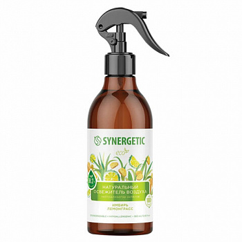 Освежитель воздуха 380 мл SYNERGETIC "Имбирь и лемонграсс", биоразлагаемый