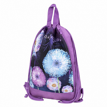 Мешок для обуви ЮНЛАНДИЯ с ручками, боковой карман на молнии, 46х36 см, "Flowers"