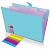 Папка-органайзер на кнопке 5 отделений, BRAUBERG "Extra", А4, голубая с лиловым