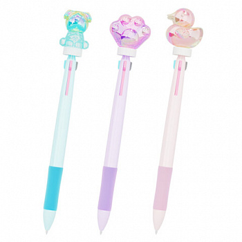 Ручка-спиннер многоцветная с акриловым топпером FUNSTER "SHINY PETS", 3 ЦВЕТА, ассорти, пишущий узел 0,7 мм, линия письма 0,35 мм