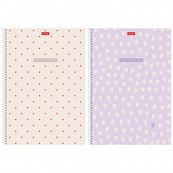 Тетрадь А4 96л. HATBER спираль, линия, тиснение, LOVE IS....(микс в спайке), 093597, 96Т4тВ2сп