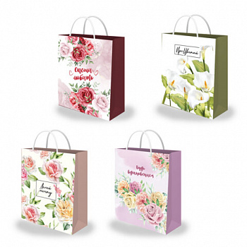 Пакет подарочный (1 штука) 26х13х32см (L) "Woman Collection", ассорти, фольга, ЗОЛОТАЯ СКАЗКА