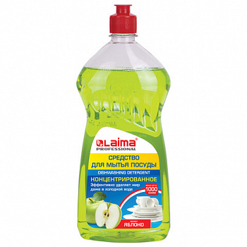 Средство для мытья посуды 1 кг, LAIMA PROFESSIONAL, концентрат, "Яблоко"